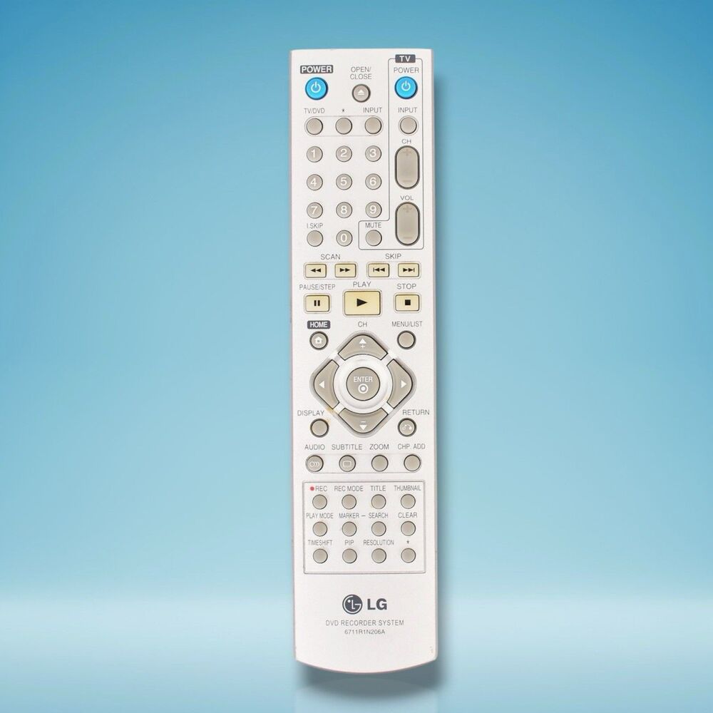 OEM LG 6711R1N206A DR1F9H Silver DVD Recorder Remote Control OEM Tested Works
